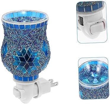 Plug In Aroma Essential Oil Lamp with Blue Snowflake Design