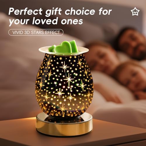 3D Glass Touch Electric Wax Warmer with Dimmable Light