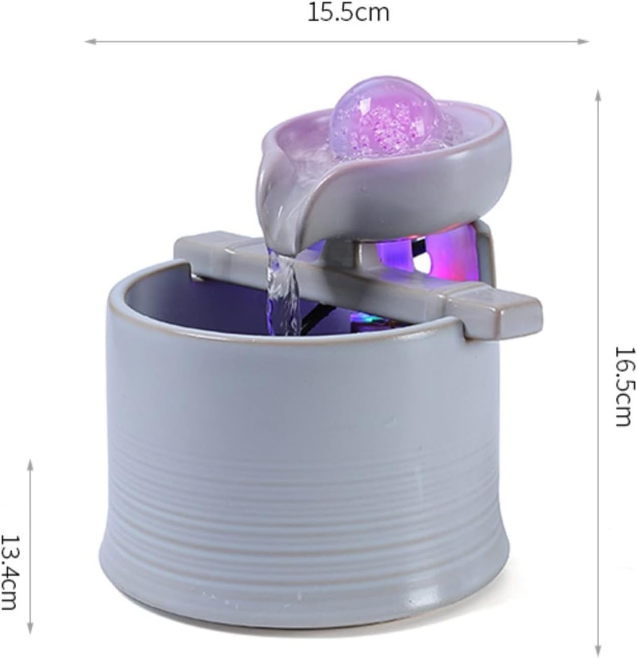 Tabletop Fountain Mini Ceramic Indoor Fountain for Living Room Office Bedroom