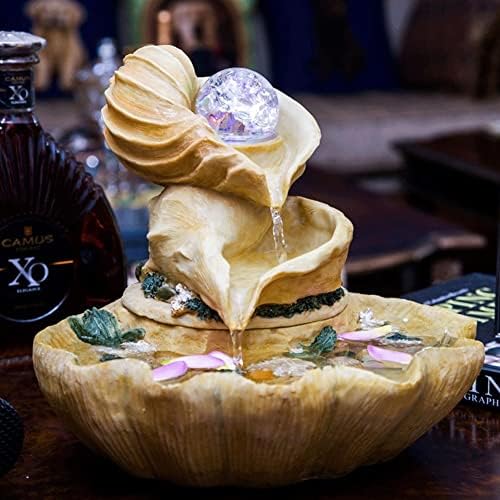 DLMMII Tabletop Fountain Resin Conch Indoor Waterfall Decoration