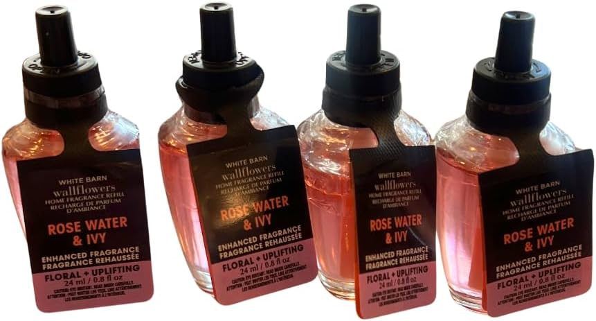 Bath Body Works Rose Water Ivy Wallflowers Refill 4-Pack