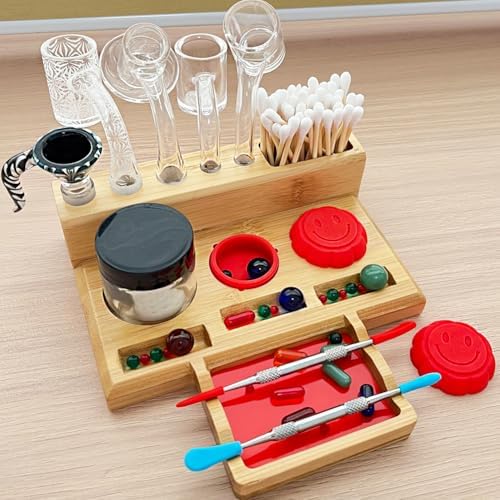 Desk Wax Tool Station Holder with Terp Pearl Tray and Cleaner