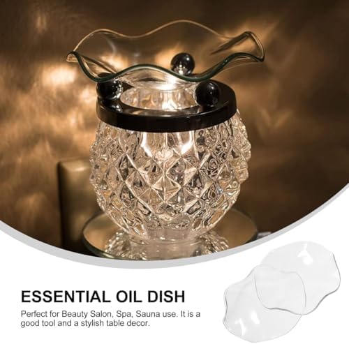 Tofficu 2Pcs Transparent Glass Candle Warmer Plates 334 Inch Replacement Tray