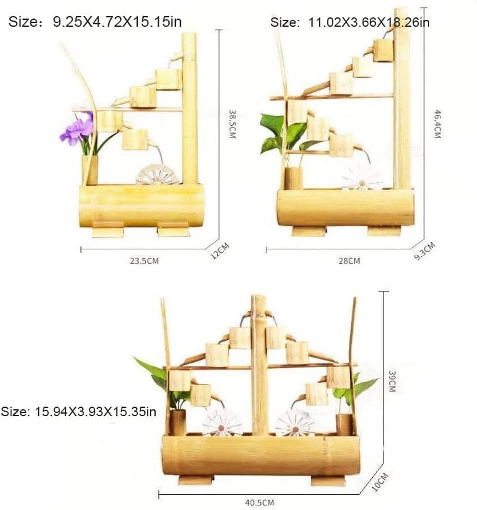 Bamboo Tabletop Fountain with Waterfall Design