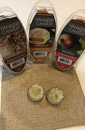Yankee Candle Fall Autumn Wax Melt 3 Pack With Tea Lights