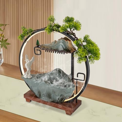 Yumionb Tabletop Fountain with Lights and Pump