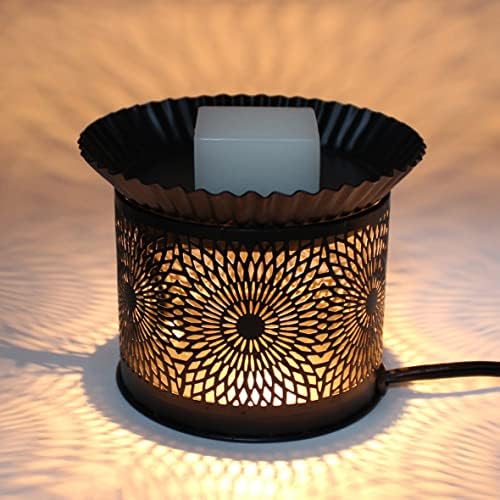 Electric Wax Melt Warmer Decorative Candle Burner Black Daisy
