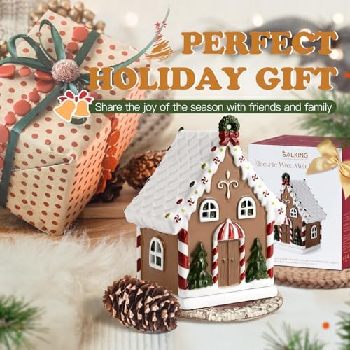 SALKING Christmas Wax Melt Warmer Gingerbread House