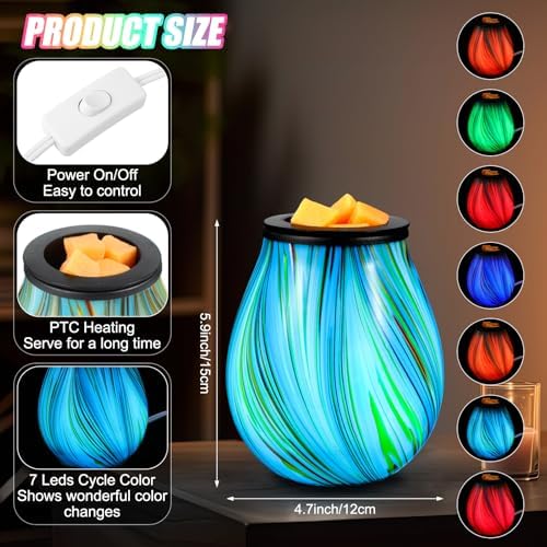 Tujoe 2 Pcs Electric Wax Melter with LED Light and PTC Heating