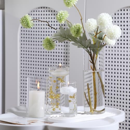 12 Piece Glass Vase Set with Floating Candles and Ice