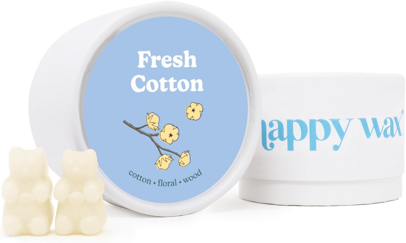 Happy Wax Fresh Cotton Scented Bear Wax Melts - 4 oz Tin