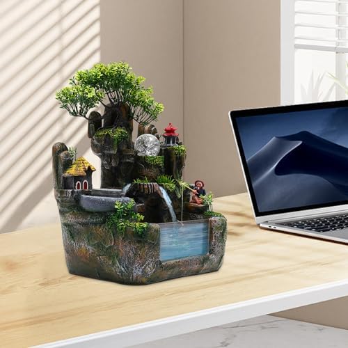LED Lamp Water Fountain with Atomizer for Home Decor