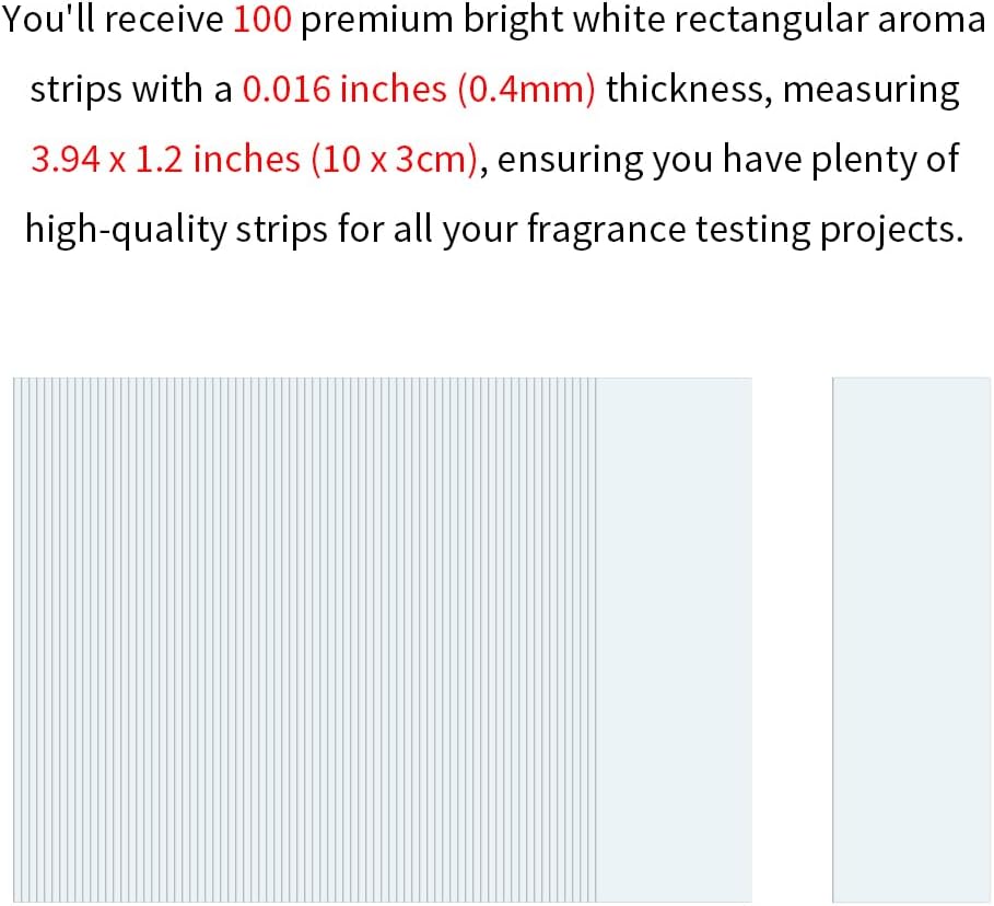 100 Pcs Bright White Fragrance Blotter Test Strips