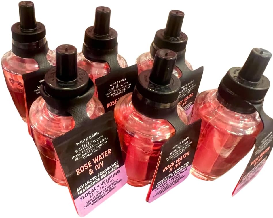 Bath Body Works Rose Water Ivy Wallflowers Refill 6-Pack