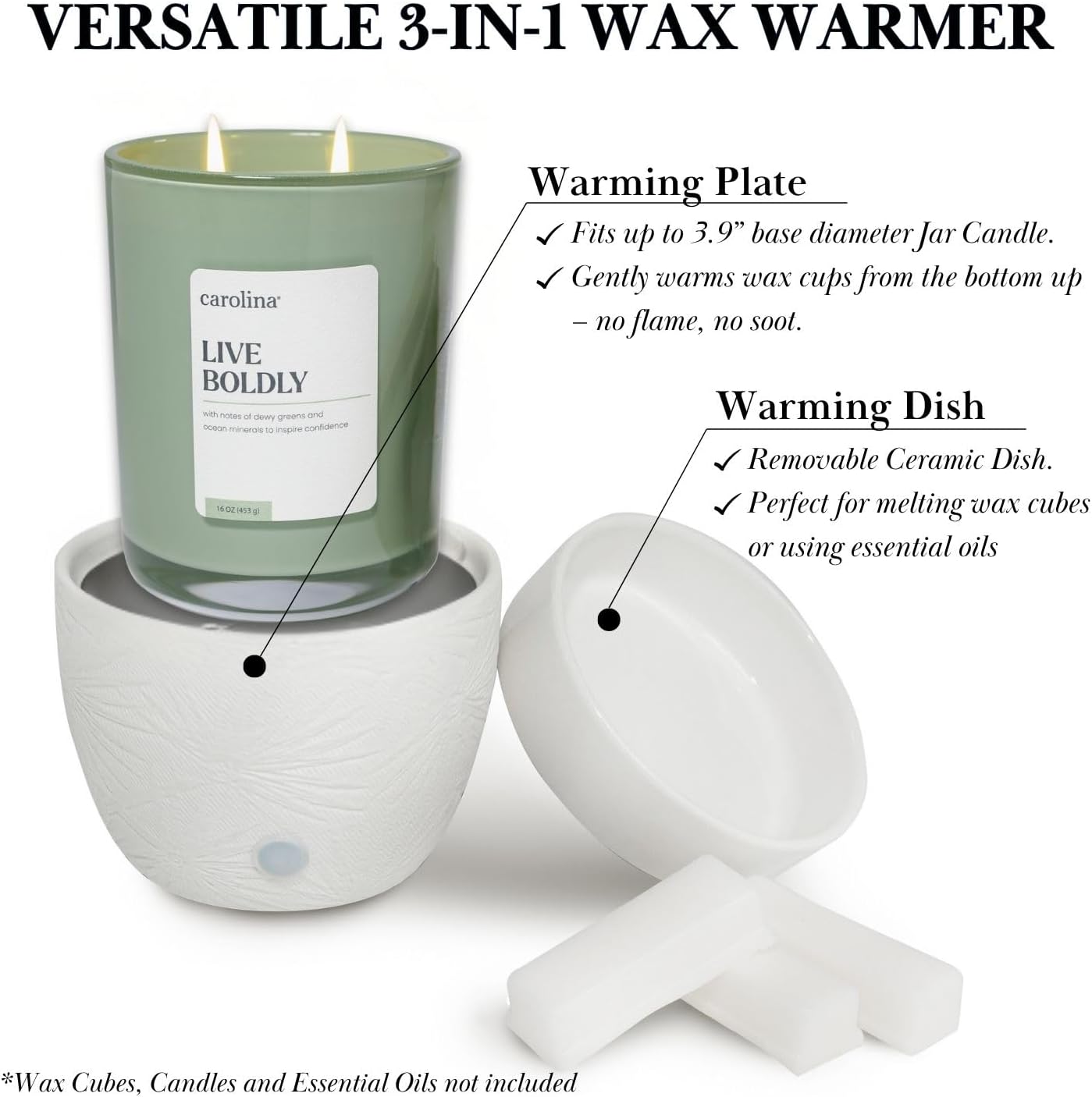 CAROLINA 3-in-1 Electric Wax Melter with Ceramic Dish