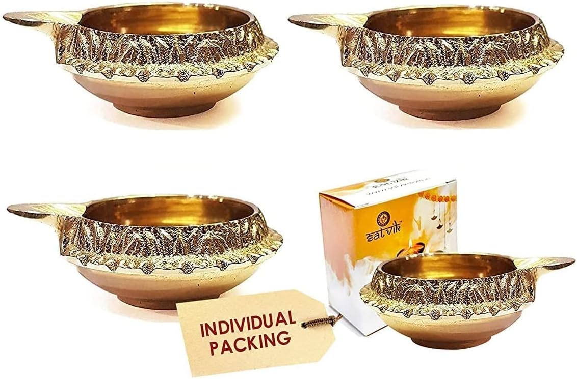 Craftsman Satvik 6 Pc Golden Engraved Kuber Diya Set