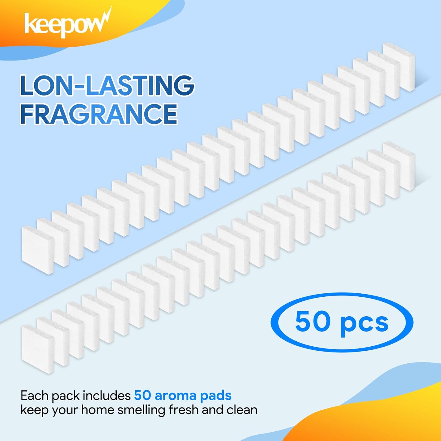 KEEPOW 50 Aroma Pads Replacement for AROEVE MK01 Air Purifier