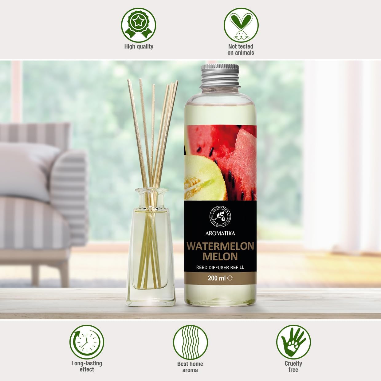 Watermelon Melon Scented Reed Diffuser Refill 68 Fl Oz
