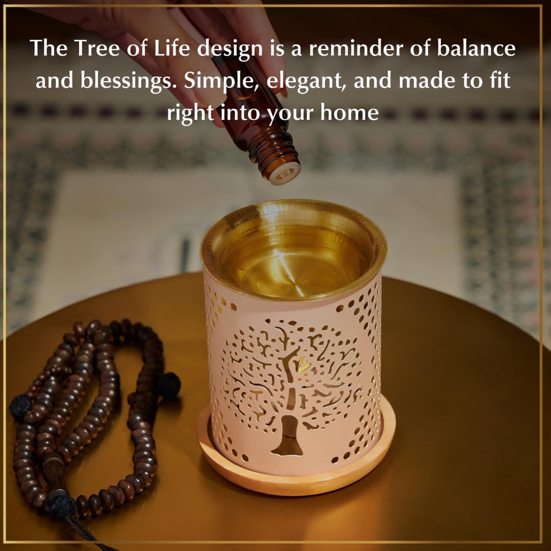Dukhni Tree of Life Oil Burner with Brass Bowl