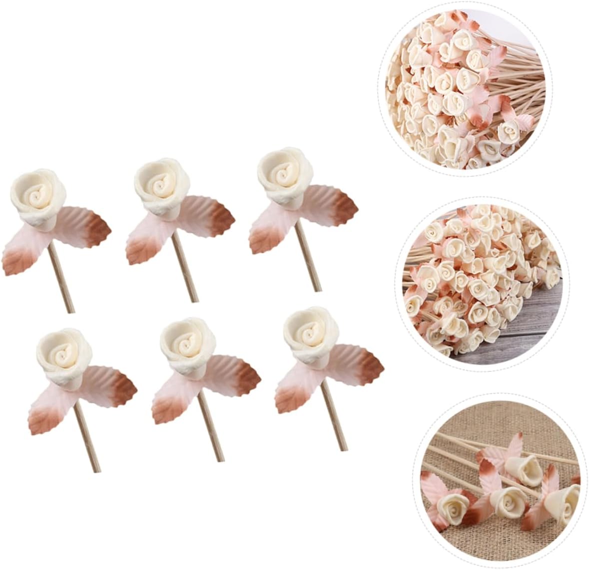 ORFOFE 6 Pcs Flower Rattan Diffuser Sticks for Home Fragrance Enhancement