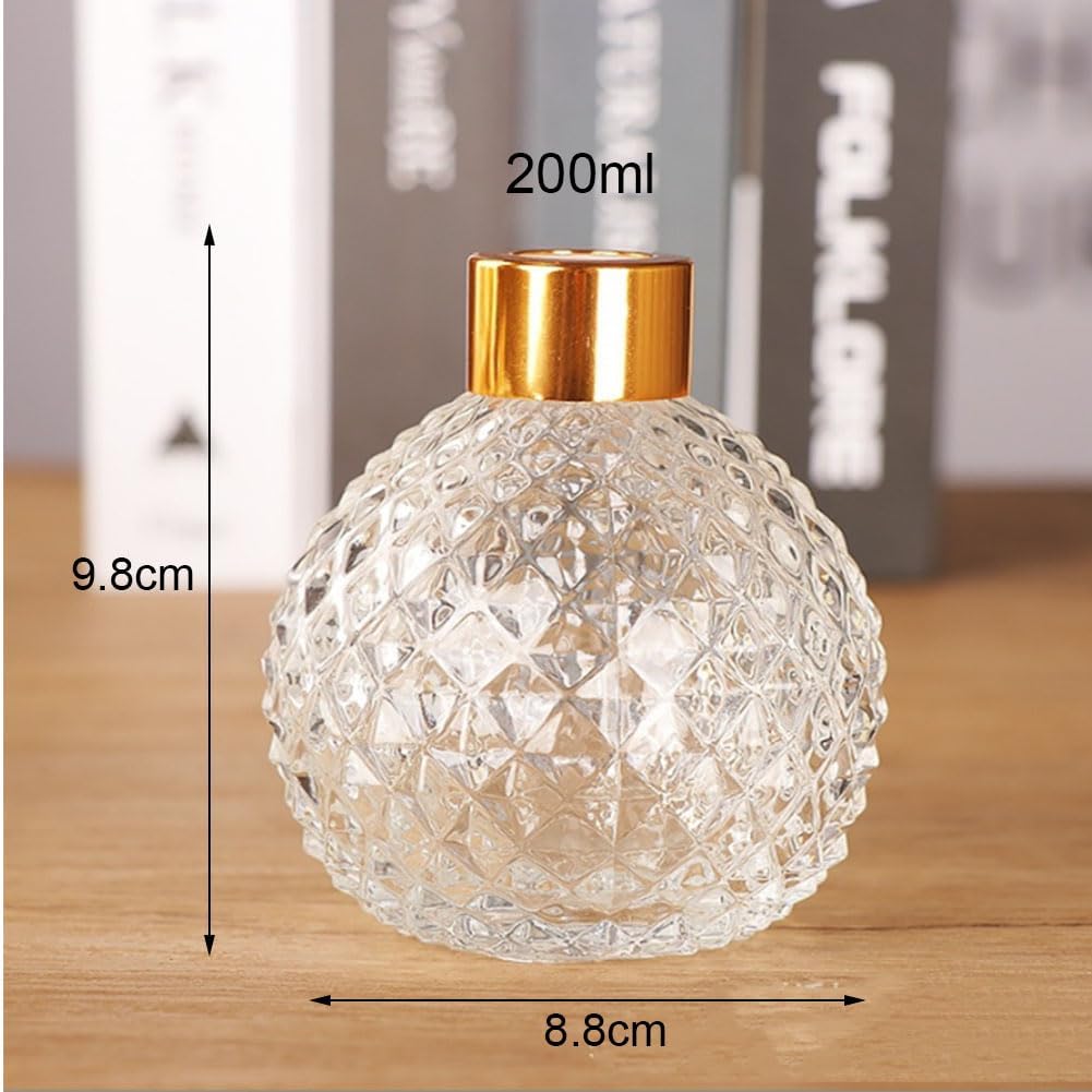 200ml Clear Glass Diffuser Bottle with Gold Cap