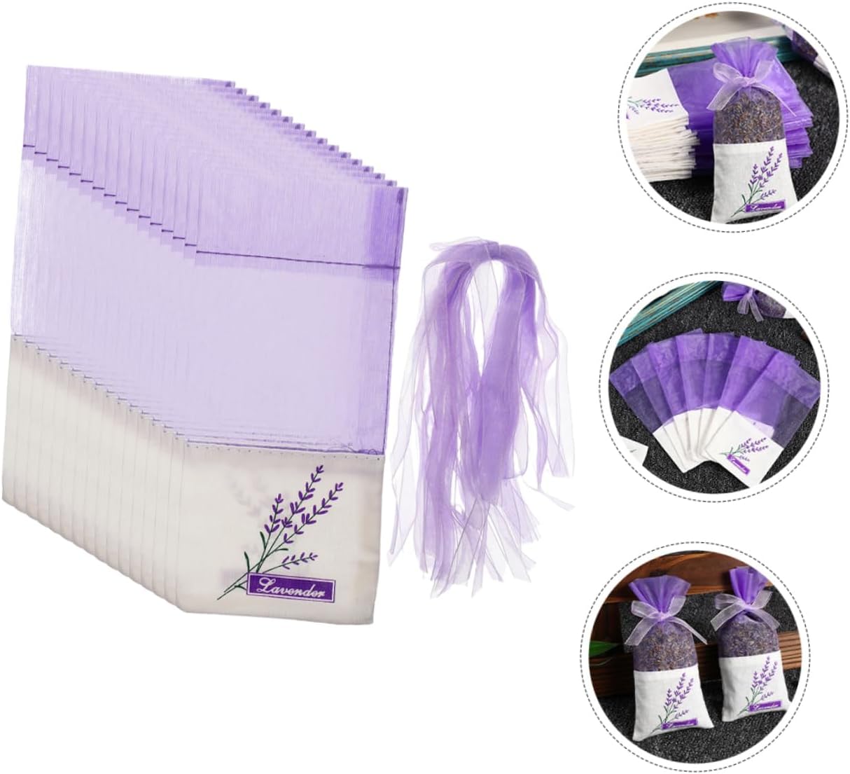MAGICLULU 50pcs Cotton Lavender Sachet Bags for Home and Car