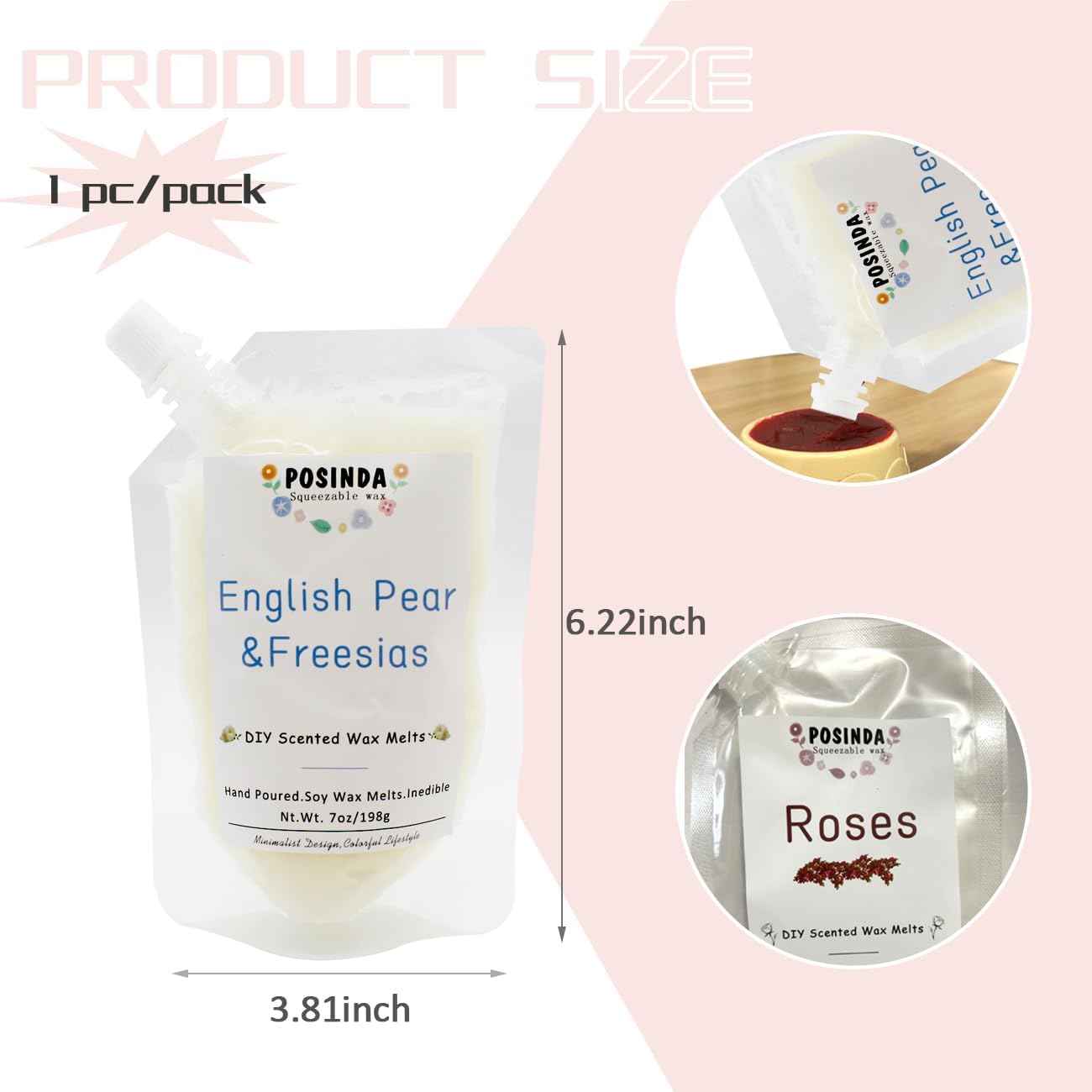 1pc 7oz English Pear Freesia Squeezable Wax Melts
