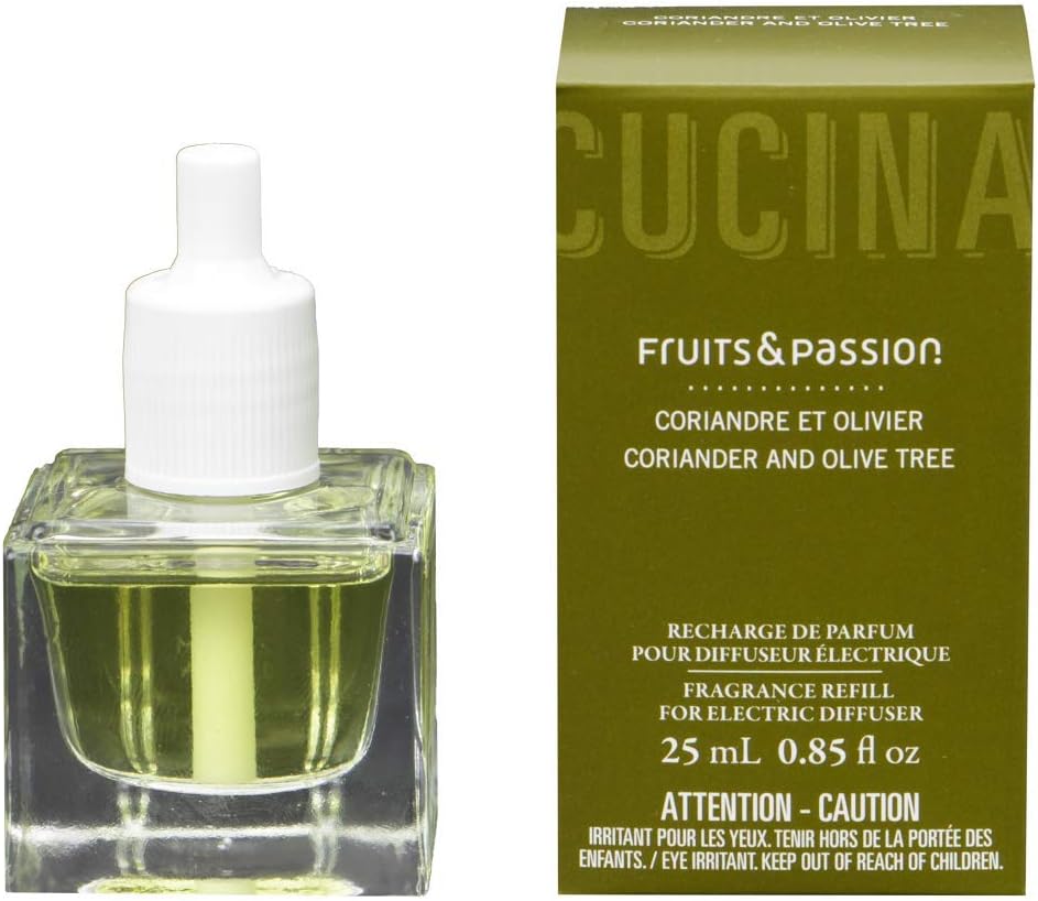 Fruits and Passion Electric Diffuser with Coriander Olive Tree Refills