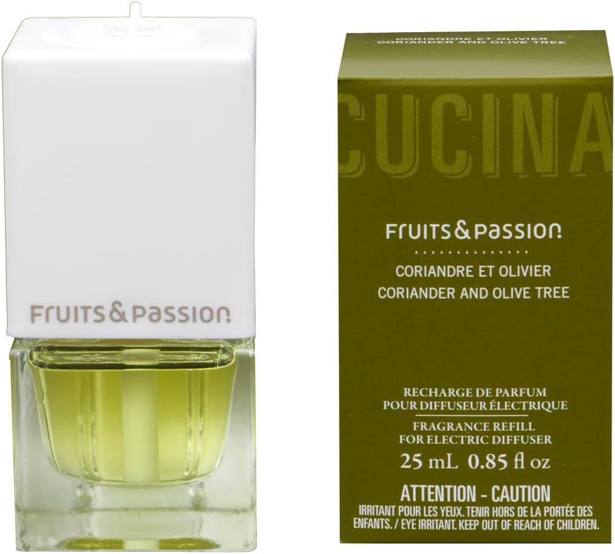 Fruits and Passion Electric Diffuser with Coriander Olive Tree Refills