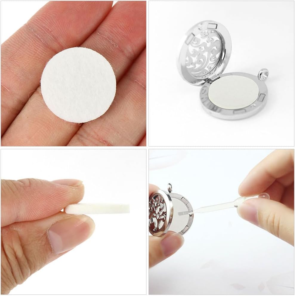 Healifty 100Pcs Round Diffuser Locket Pads