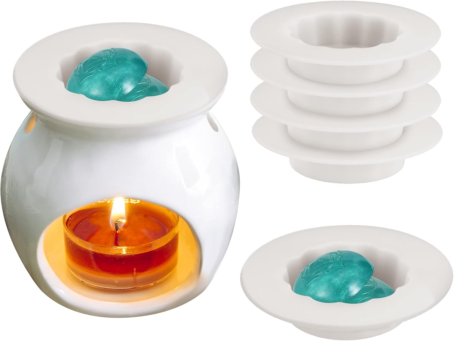 4 Piece Silicone Wax Melt Liners Reusable Candle Holders
