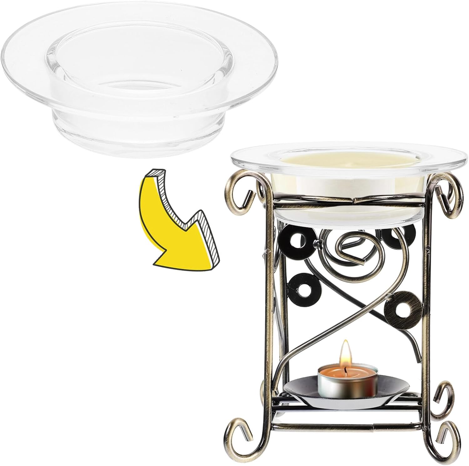 Ciieeo 1pc Replacement Oil Warmer Glass Dish