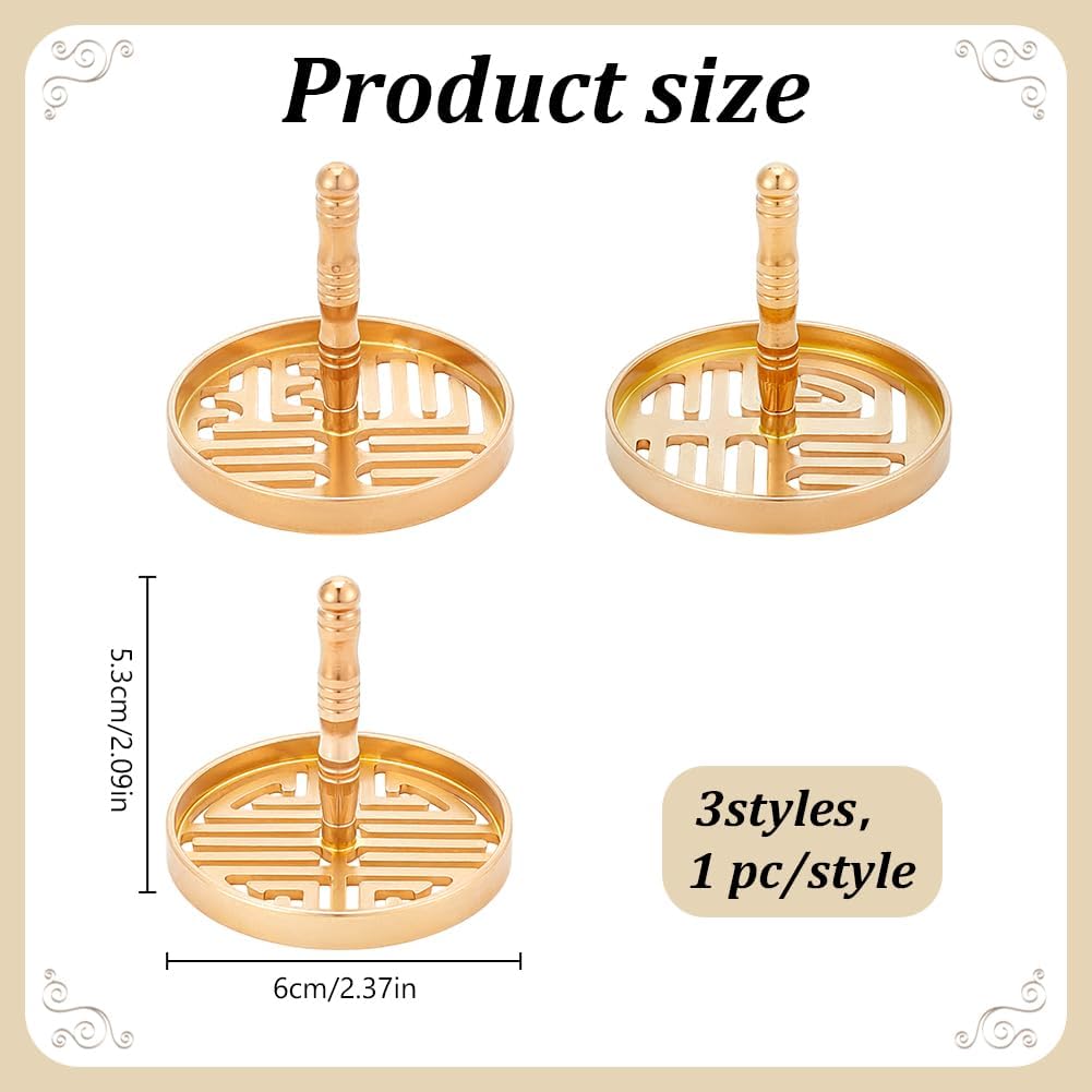 WEBEEDY 3 Style Incense Press Molds Brass Set