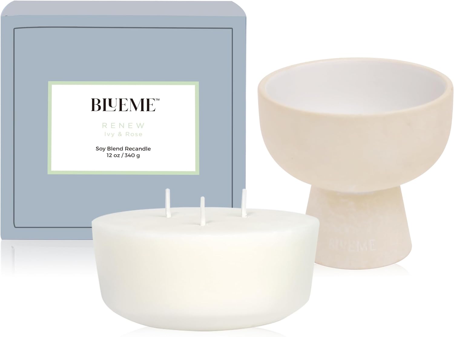 Blueme Wellness Candle Wax Refill Ivy Rose 12oz