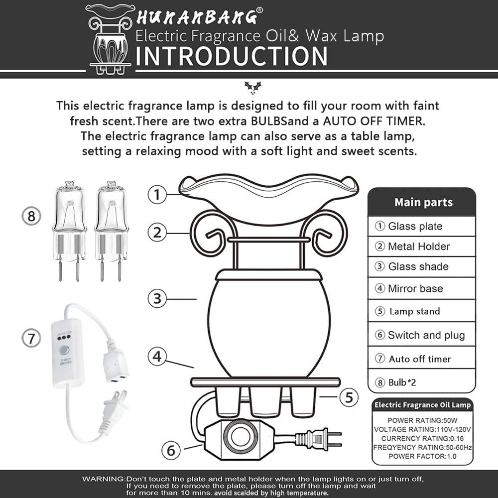 Hunanbang 3 In 1 Electric Wax Warmer with Auto Off Timer