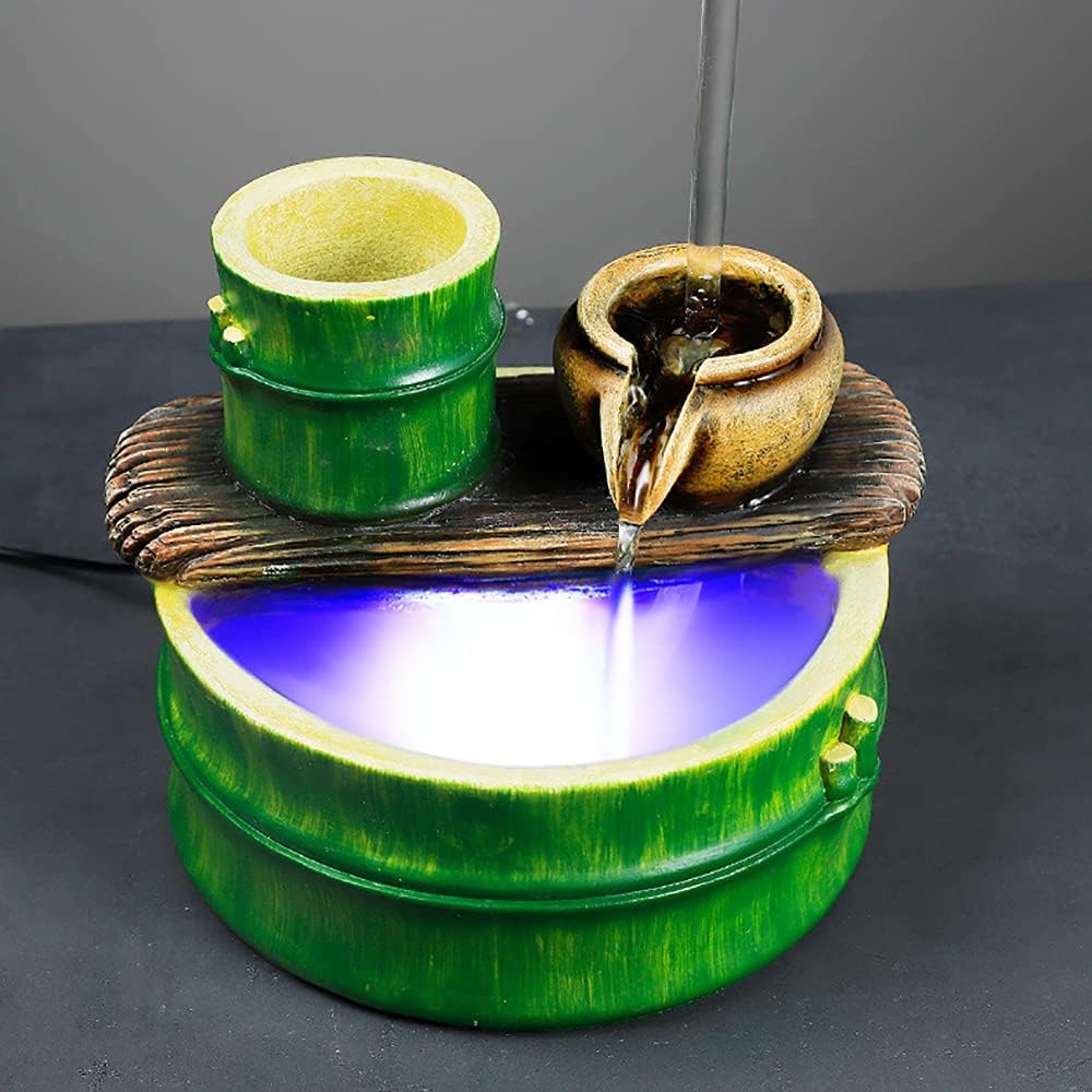 Relaxation Tabletop Fountain with LED Lights and Humidifier