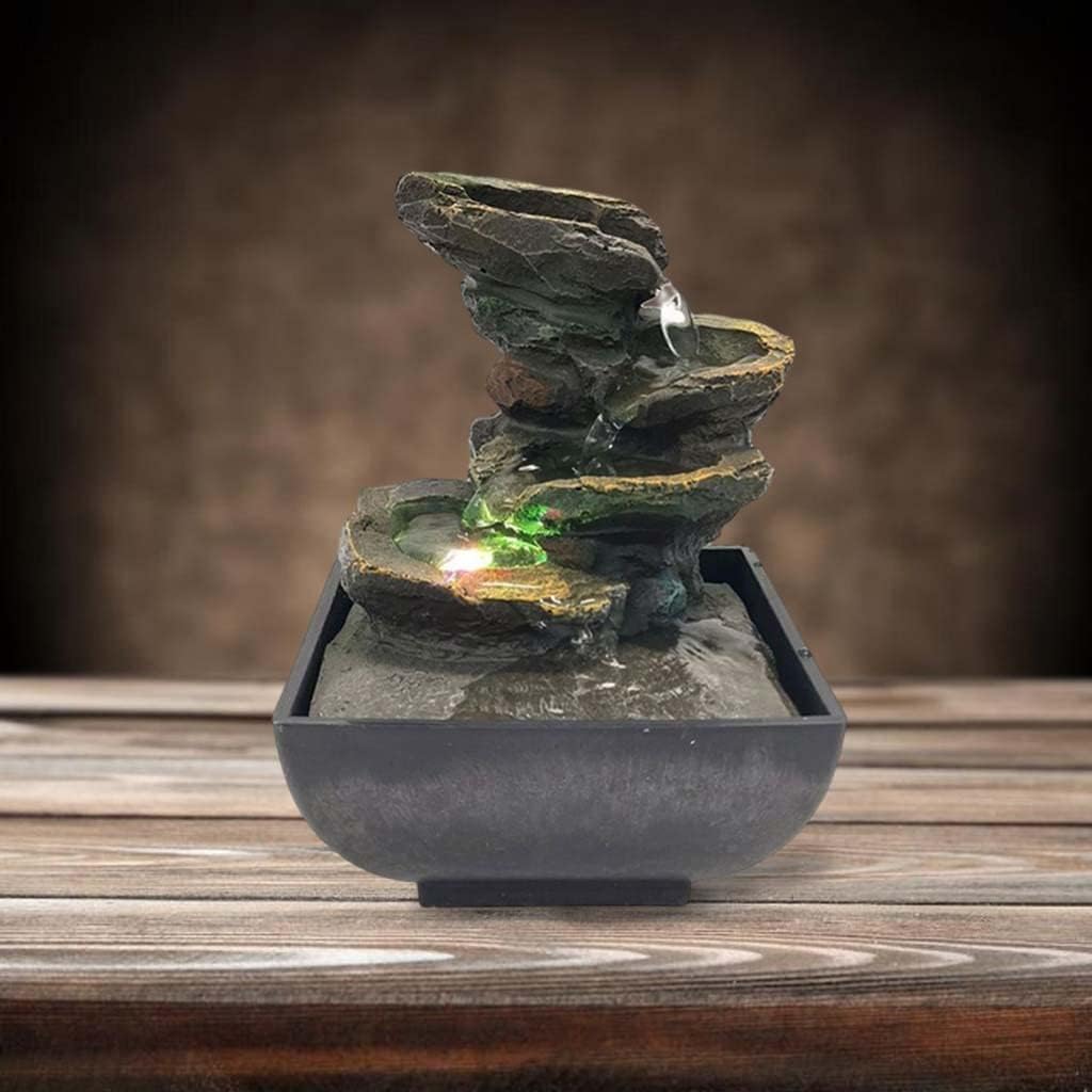 Stylish Tabletop Water Fountain with LED Light