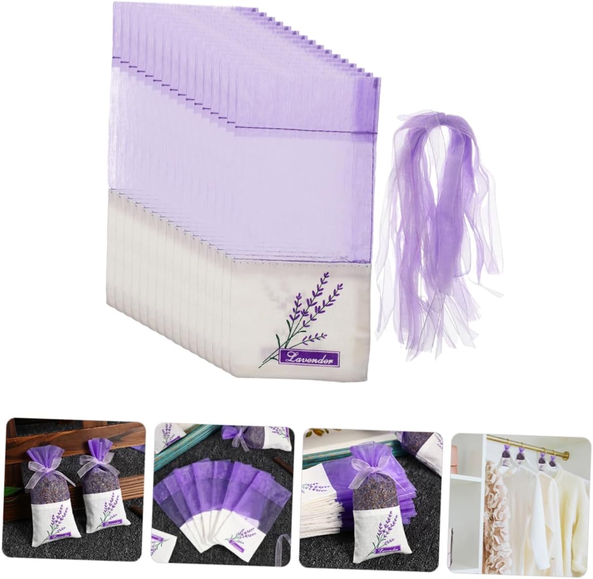 MAGICLULU 50pcs Cotton Lavender Sachet Bags for Home and Car