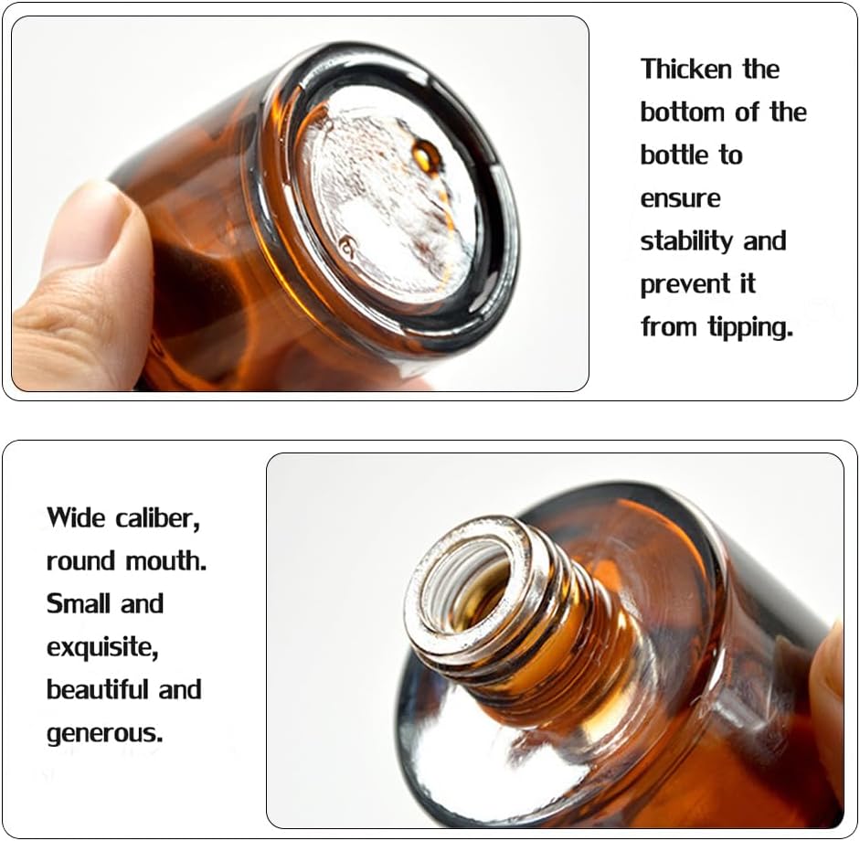 2PCS 50ml Glass Diffuser Bottles with Silver Caps