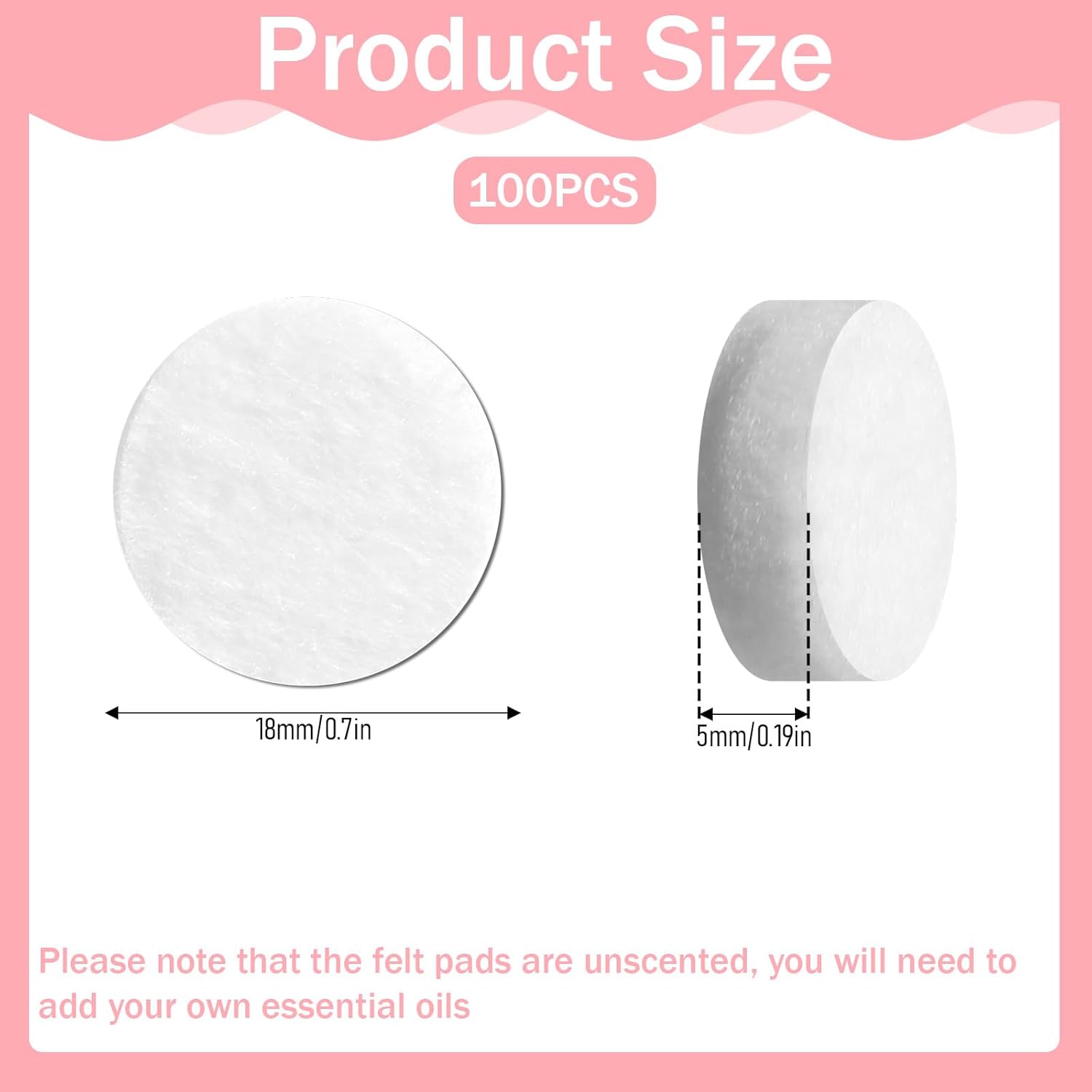 Car Aromatherapy Refill Felt Pads 100 Pcs