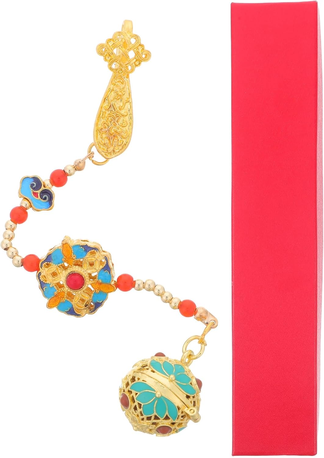 LOGOFUN Portable Chinese Style Cloisonne Aromatherapy Pendant with Rose Fragrance