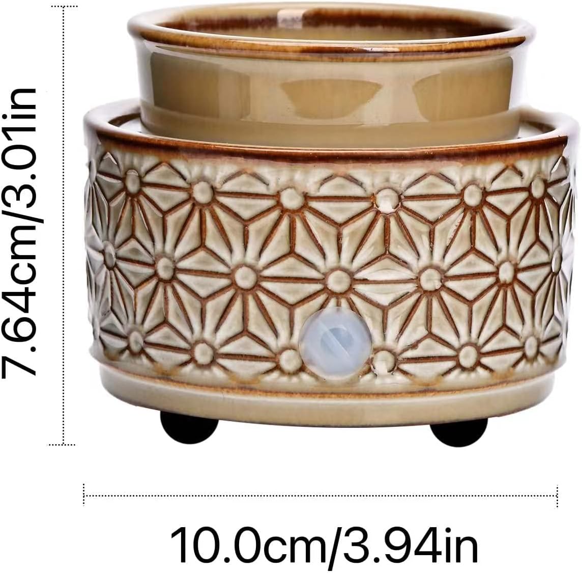 ASAWASA Brown Hexagon Ceramic Wax Melt Warmer