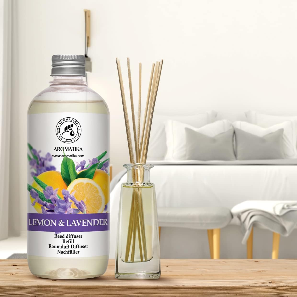 AROMATIKA Lemon Lavender Reed Diffuser Refill 17 Fl Oz