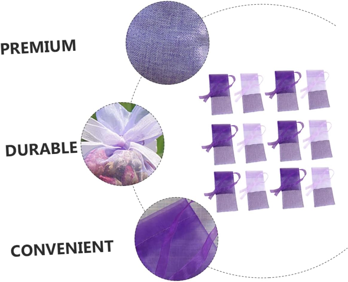 24Pcs Lavender Sachet Bags Drawstring Empty Pouches for Home Fragrance