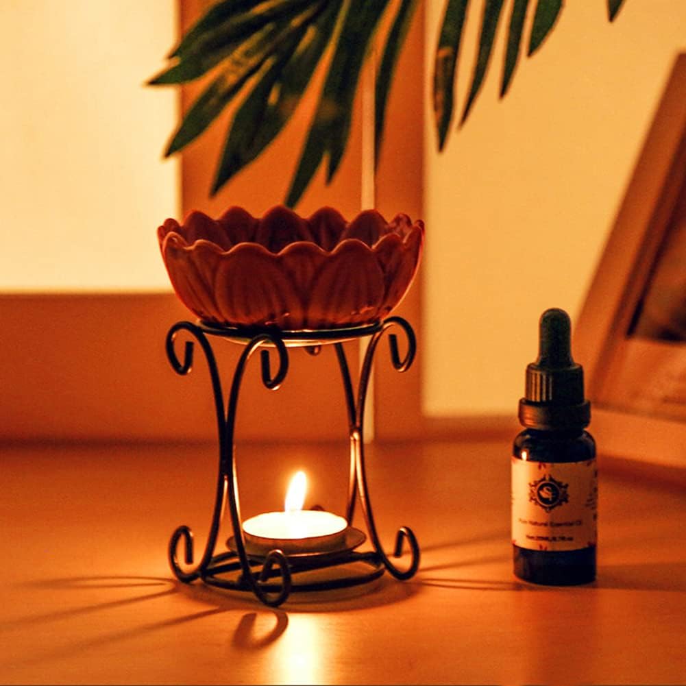 Tealight Wax Melter Oil Burner with Iron Tray