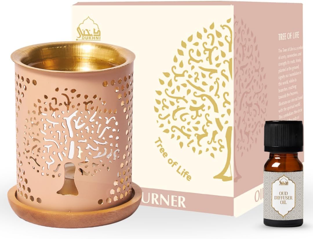 Dukhni Tree of Life Oil Burner with Brass Bowl