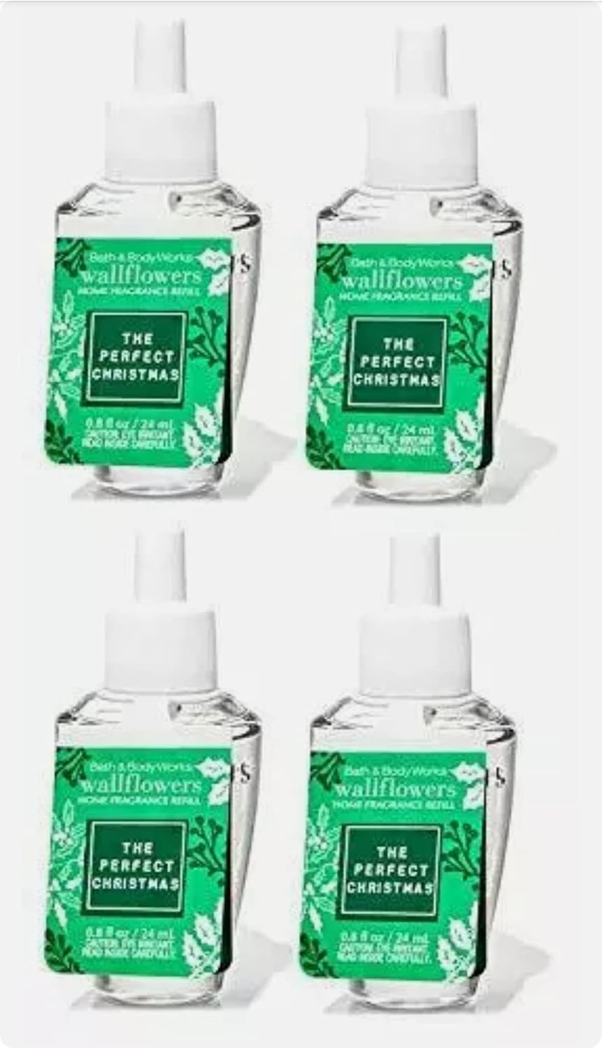 Bath and Body Works 4 Pack Christmas Wallflowers Refill 08 Oz