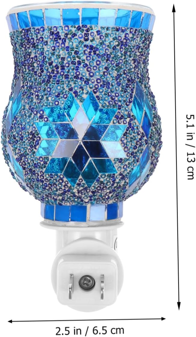 Plug In Aroma Essential Oil Lamp with Blue Snowflake Design