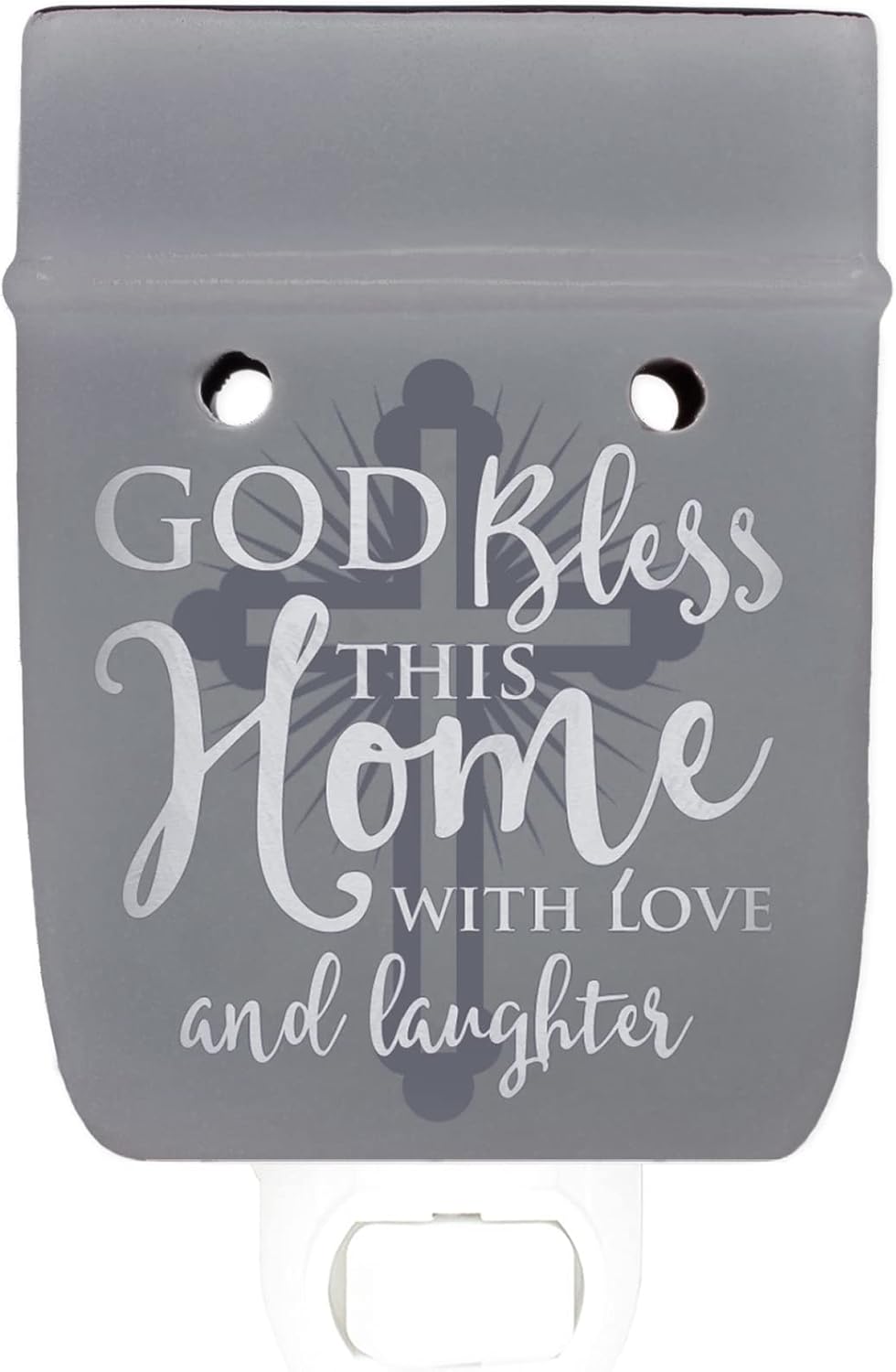 God Bless This Home with Love Grey Stoneware Electric Wax Warmer