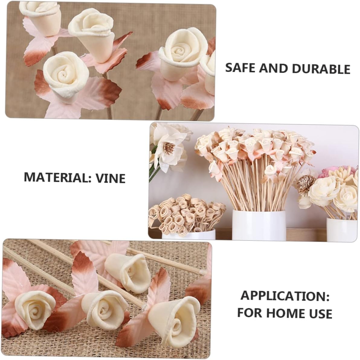 ORFOFE 6 Pcs Flower Rattan Diffuser Sticks for Home Fragrance Enhancement